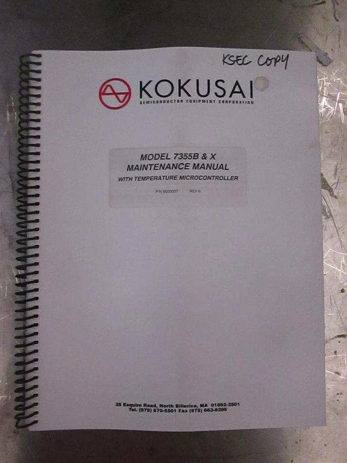 Used Kokusai Apex 7355B And X Maintenance Manual with Temp Microcontroller, Used
