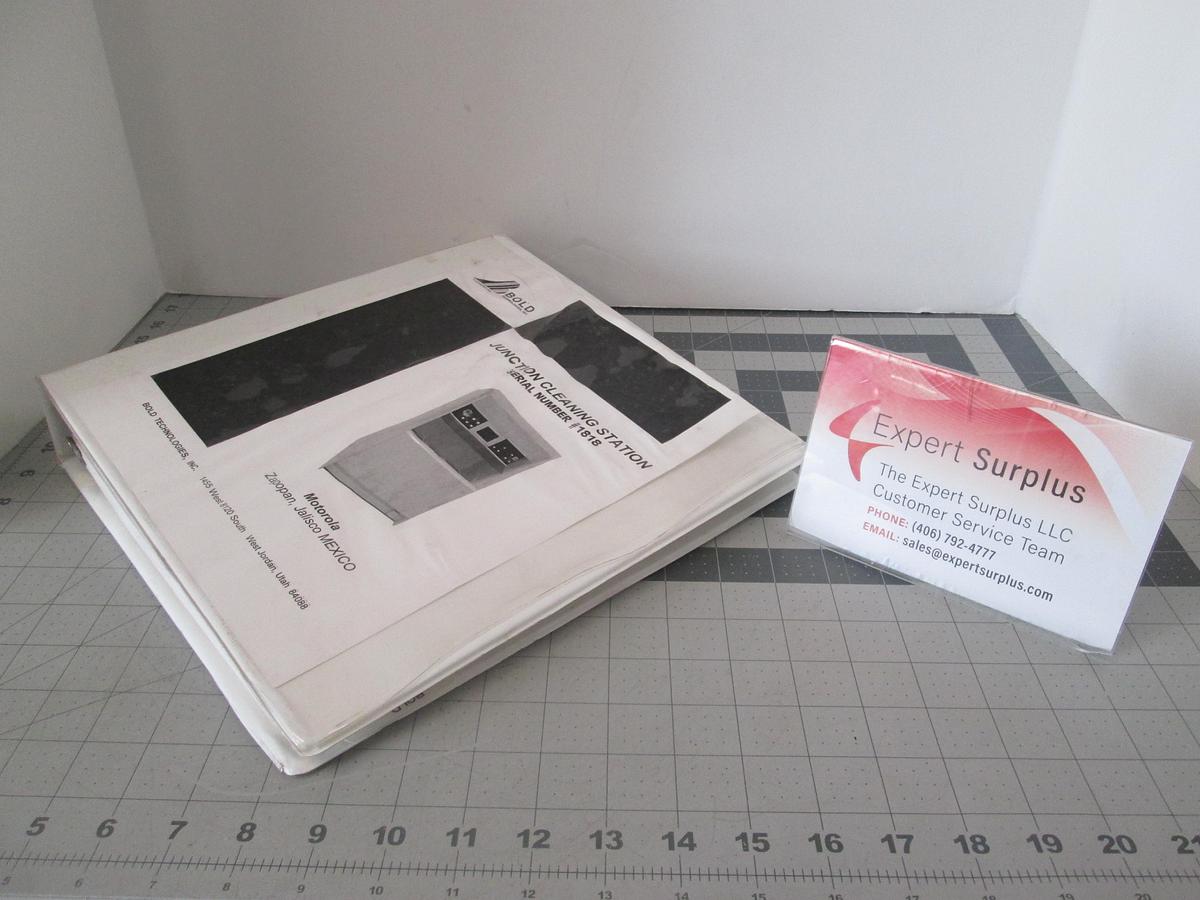Used Bold Technologies, 1818, Junction Cleaning Station, User Manual, Used