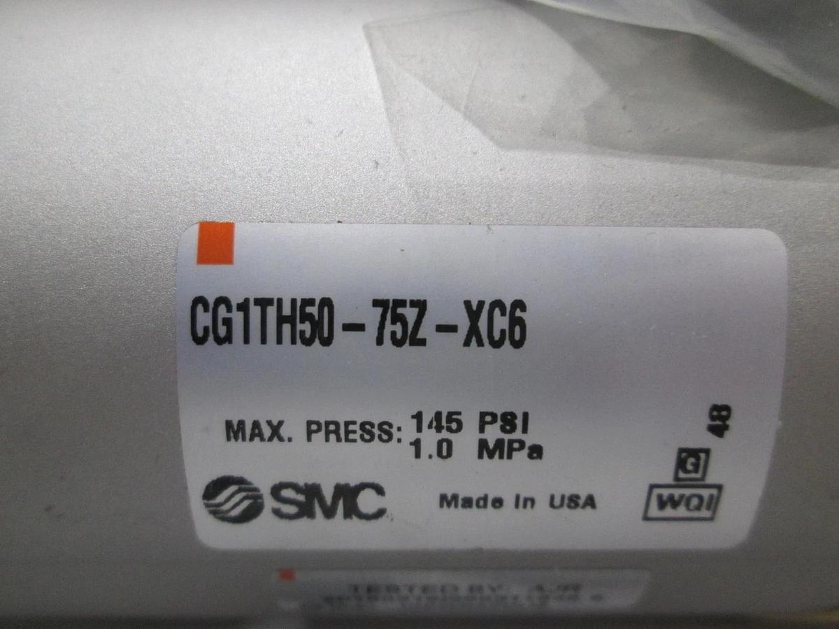 Used SMC, CG1TH50-75Z-XC6, Double Acting Air Cylinder w/ CG-T050, New