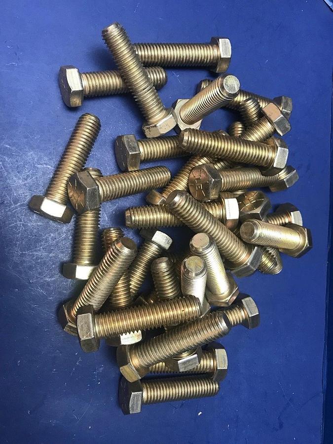 5/8-11 x 2-1/2 Hex Head Cap Screw, Zinc Plated Grade 8, Lot of 33