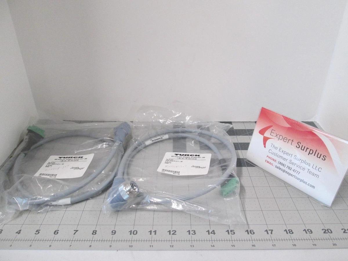 Used Turck, RKM CBC5/TR 5711-1M, Cordset Connector Cable, New, Lot of 2