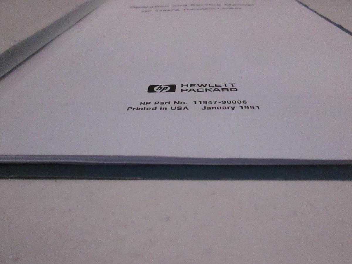 Used HP 11947A Transient Limiter Operating and Service Manual, Used