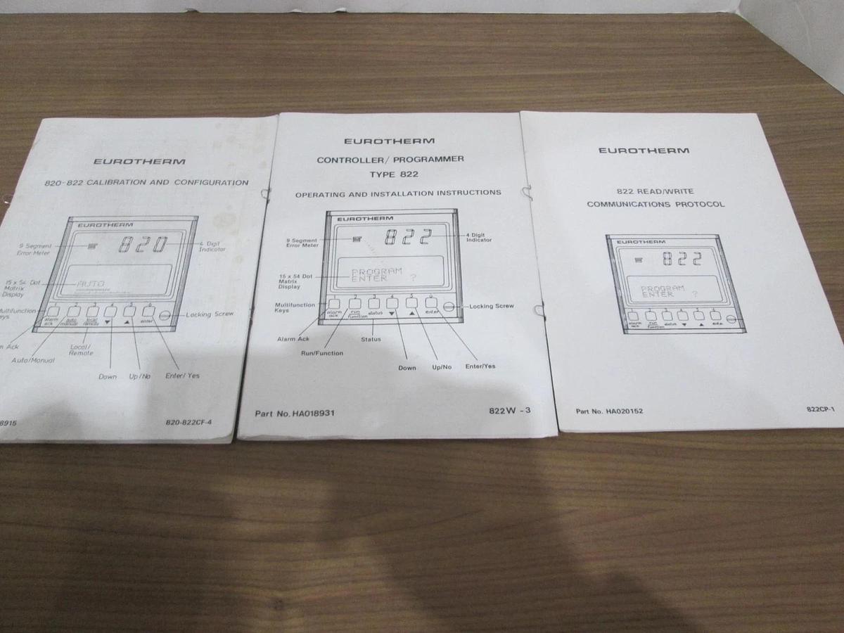 Used Eurotherm, Type 822, Operating/Installation, Calibration/Configuration Com, Used