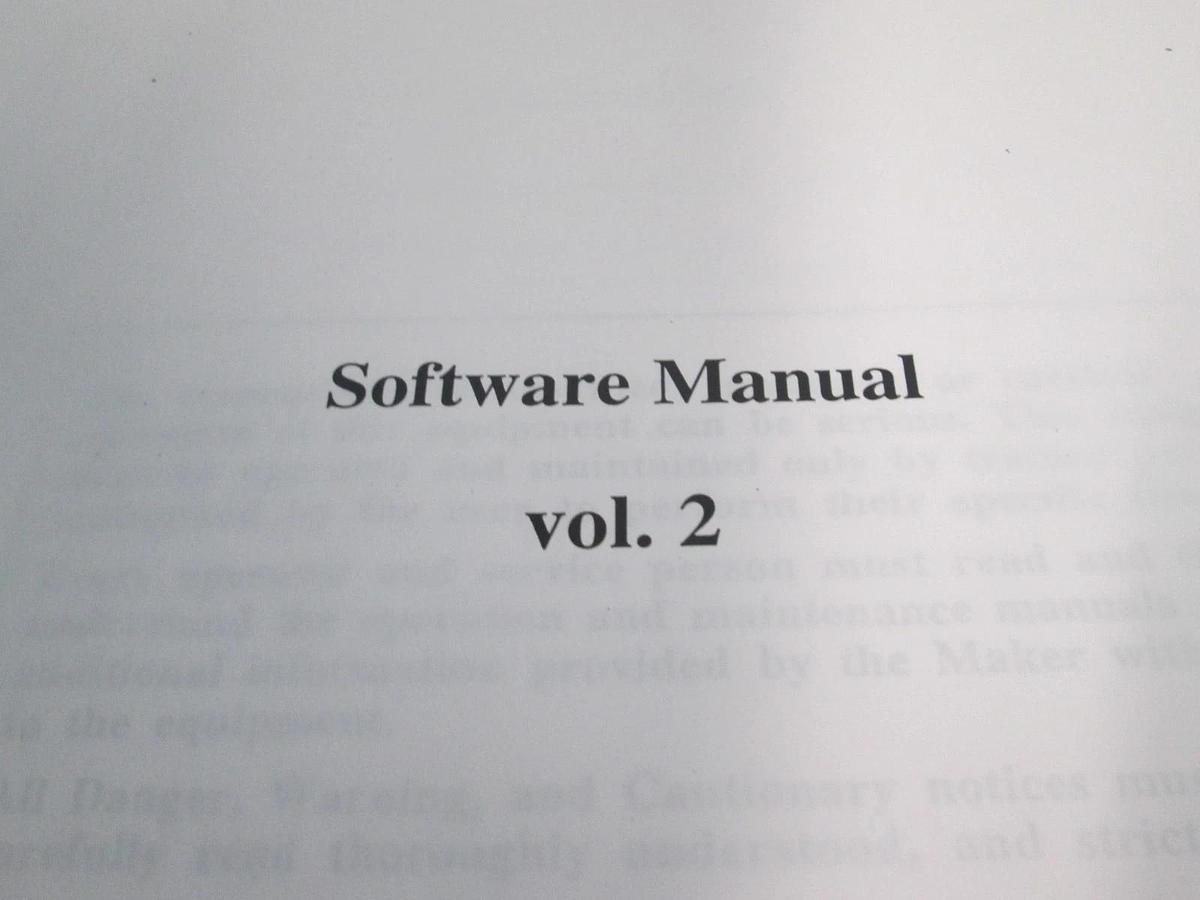 Used TEL Tokyo, IW-6C, Software Manual, VOL. 2, Used