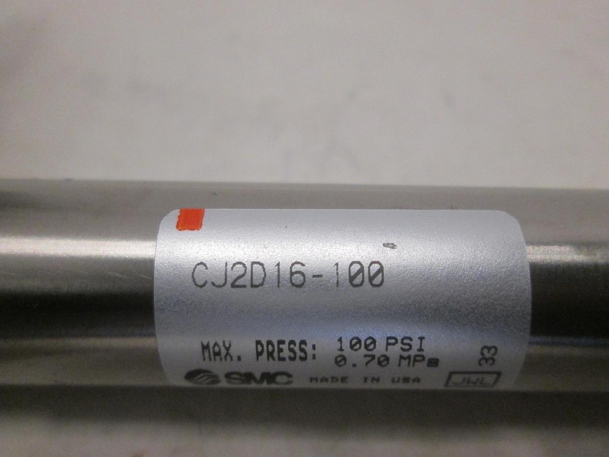 Used SMC, Round Body Pneumatic Cylinder, CJ2D16-100, 100 PSI, .7MPa, New
