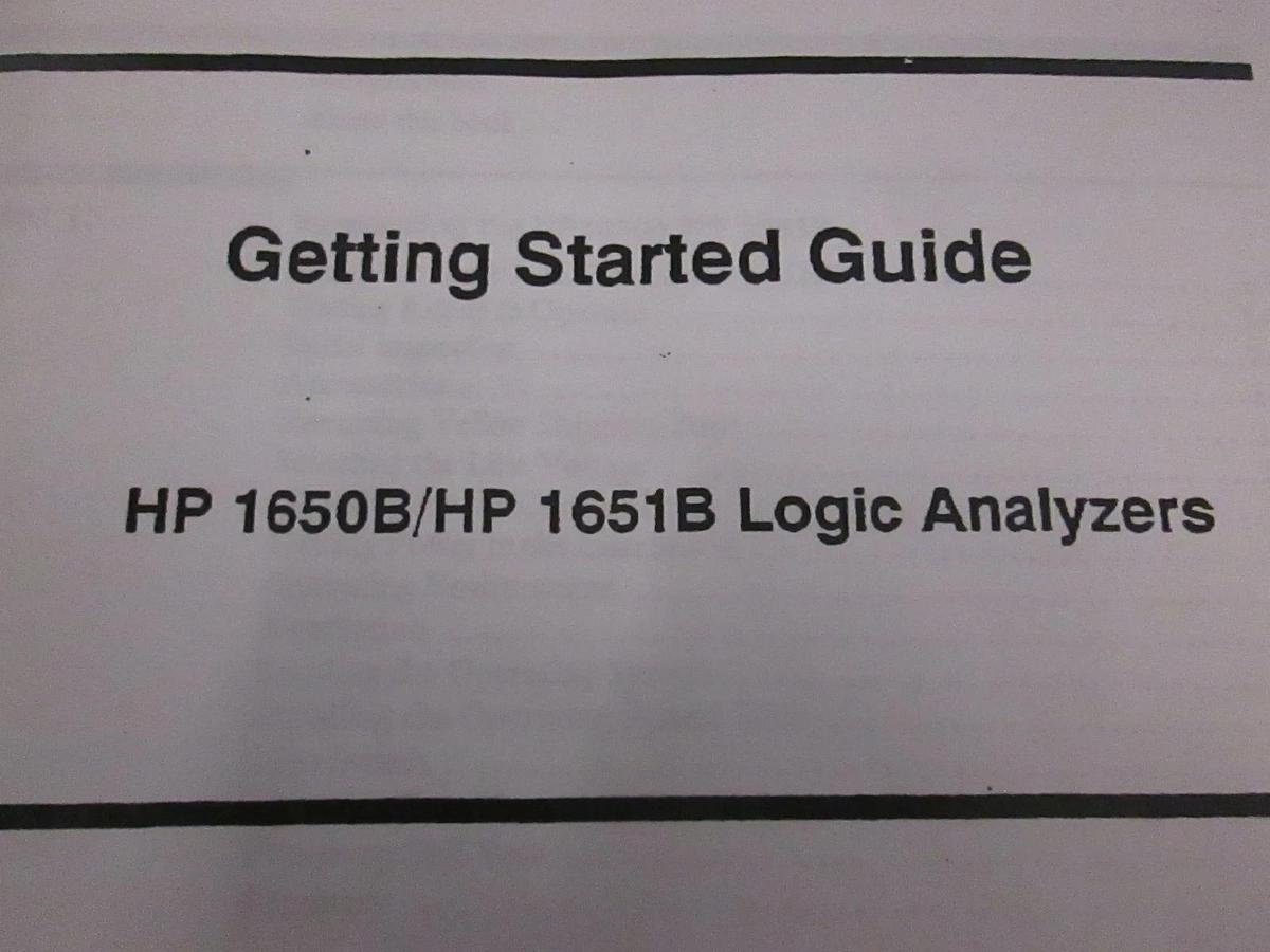 Used HP 1650B/ HP 1651B Logic Analyzer Getting Started Guide, Used