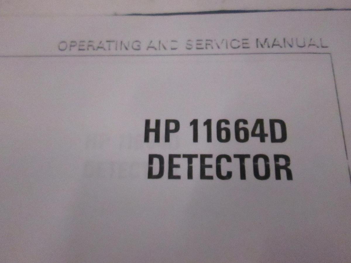 Used HP 11664D Detector Operating and Service Manual, Used