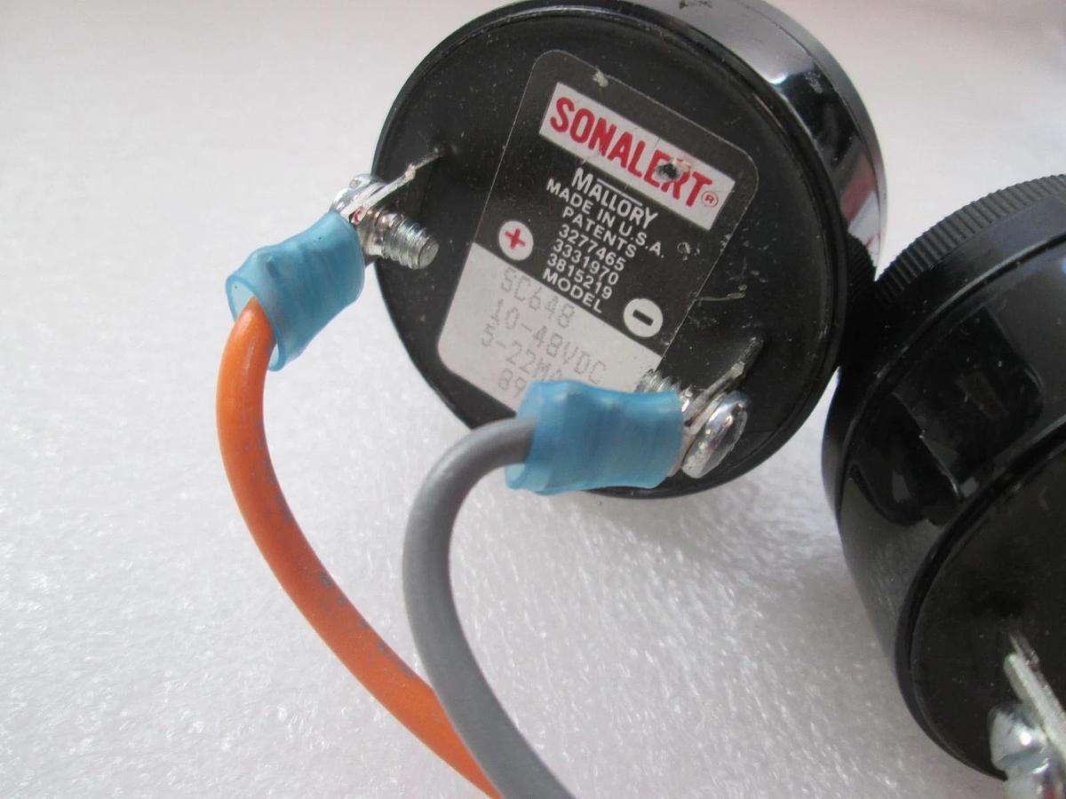 Used Mallory, Sonalert, SC648, 10-48VDC, Alarm Buzzer, Used, Lot of 3