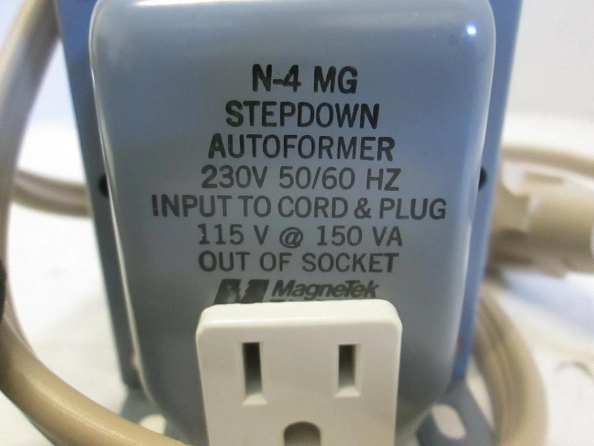 Used Magnetek, N-4 MG StepDown AutoFormer, 230V, 50/60Hz Input to Cord and Plug, Used