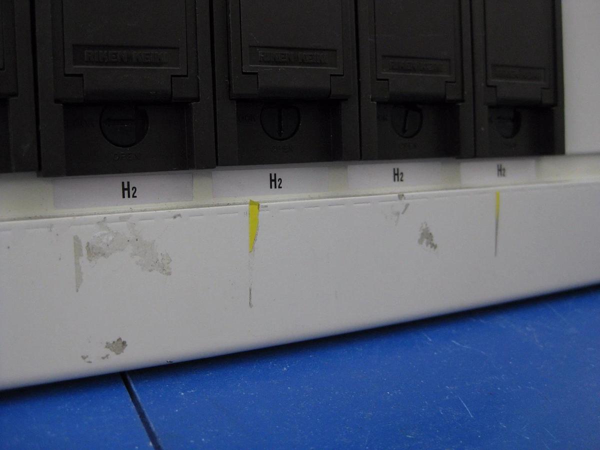 Used TEL Riken Keiki H2 Gas Box Exhaust Monitor Assy w/ Buzzer and Detectors Used