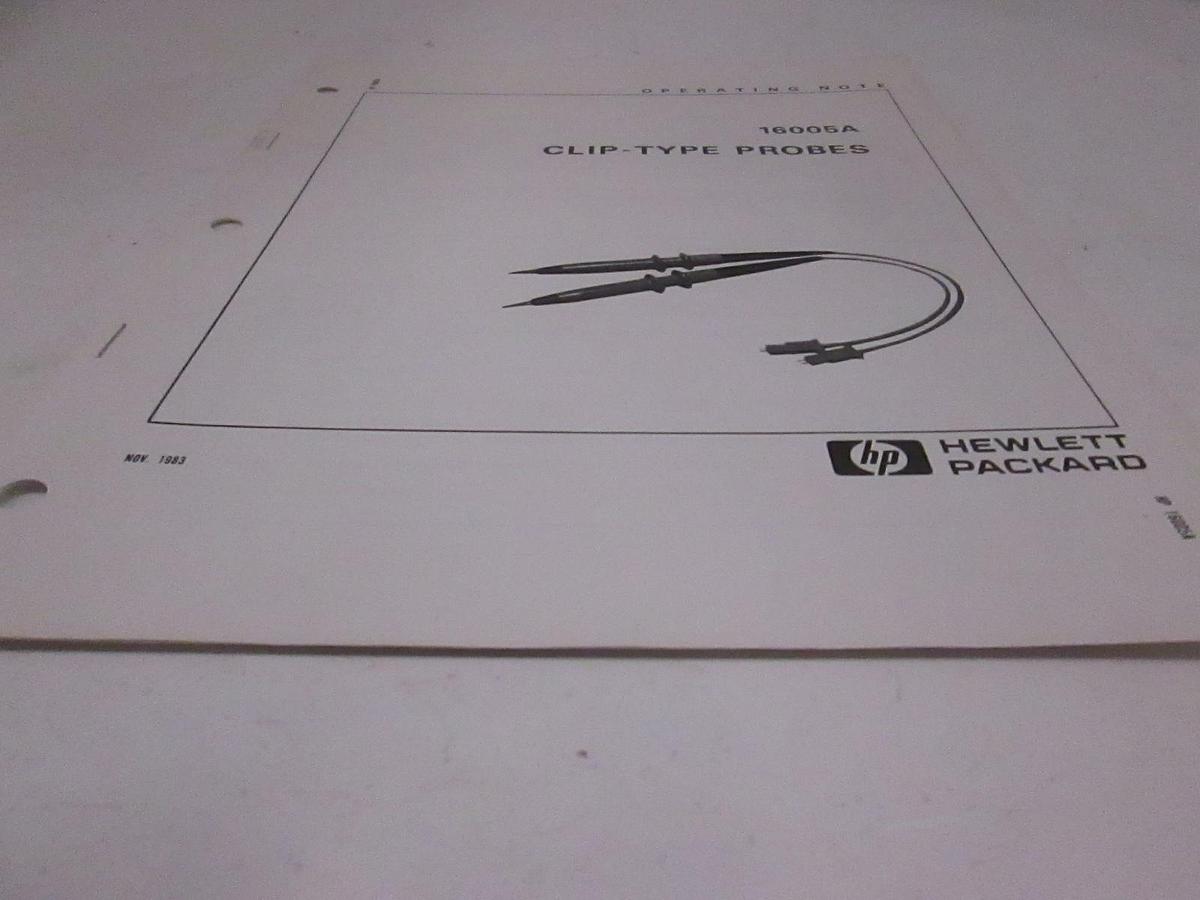 Used HP Model 16005A Clip-Type Probes Operation Note, Used