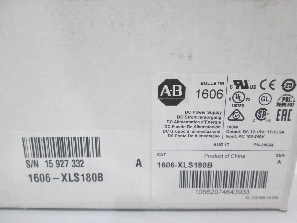 Allen-Bradley, 1606-XLS180B, Power Supply, 12V, 15A, 1-Phase, 180W, NIB