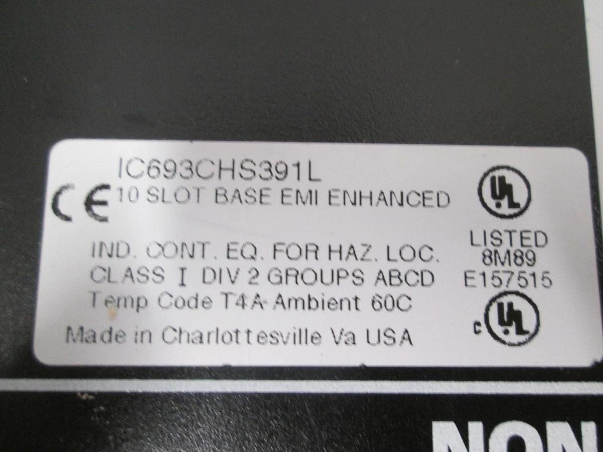 Used GE Fanuc, IC693CHS391L, 10 Slot Baseplate Expansion Module Enhanced w/Cable,Used