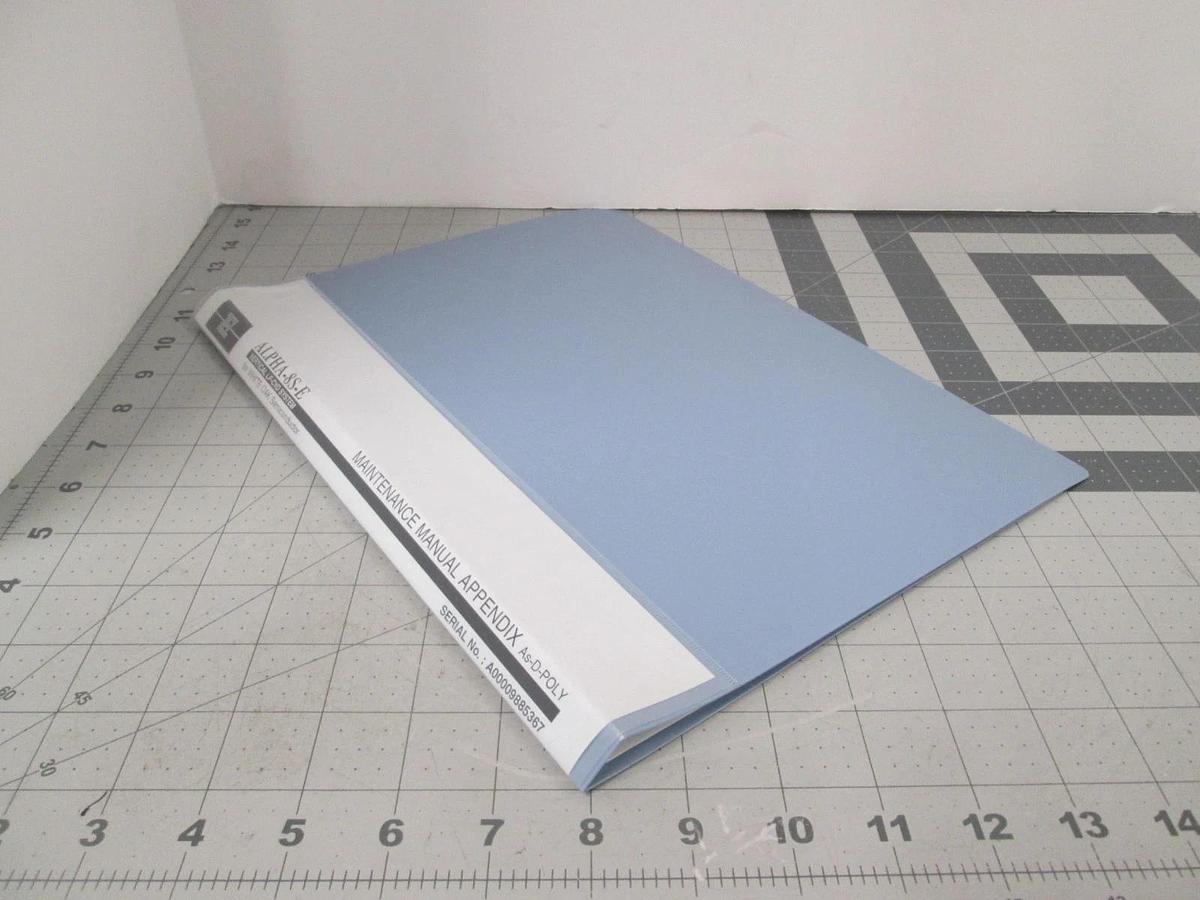 Used TEL Tokyo, ALPHA-8S, Maintenance Manual Appendix, As-D-Poly, Used