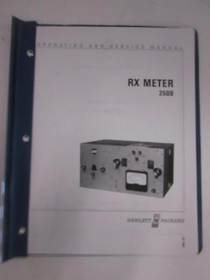 Used HP RX Meter 250B Operating and Service Manual, Used
