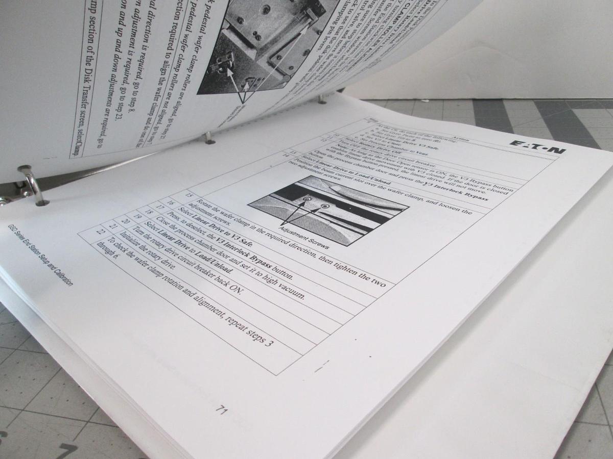 Used Eaton, GSD Series, High Current Ion Implanter, Setup and Calibration Manual Used