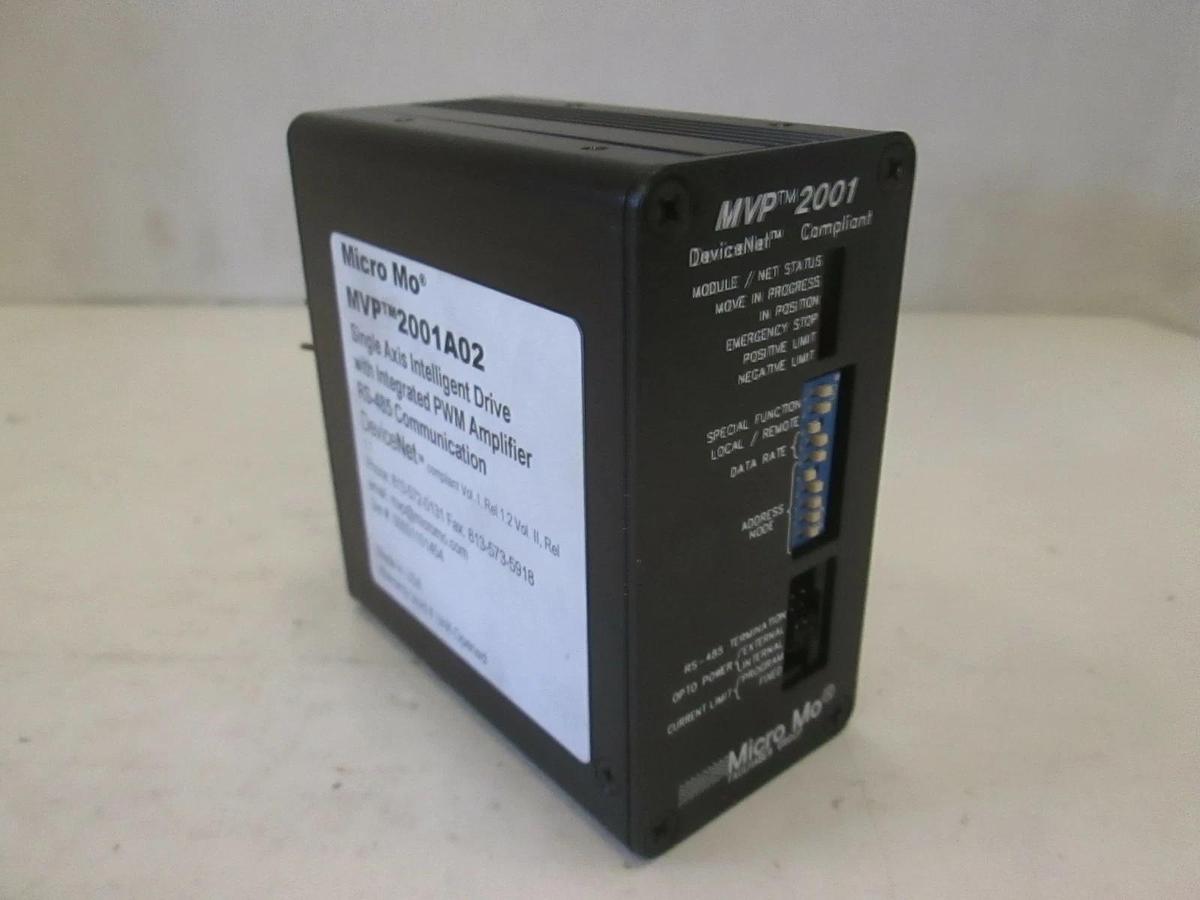 Used Faulhaber MicroMo DeviceNet MVP2001A02 Single Axis Intelligent Drive w/ Amp, New
