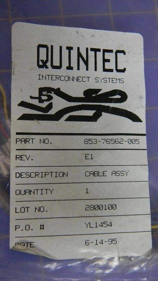 LAM Research, Quintec Interconnect Systems 853-76562-005 Cable Assembly, Rev. E1