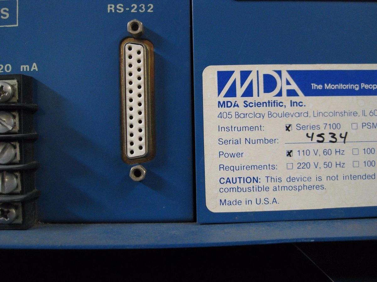 Used MDA Scientific 7100 Toxic Gas Monitor, Used