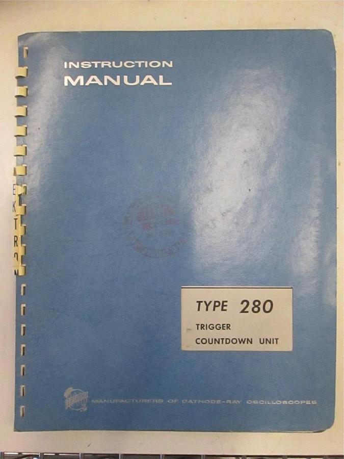 Used Tectronix Type 280 Trigger Countdown Instruction Manual, Used