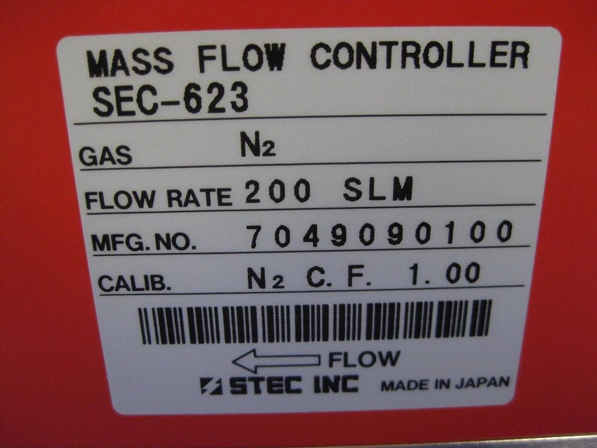 Used Stec SEC-600 Mass Flow Controller 200 SLM, N2, 1/2" Male VCR, Used