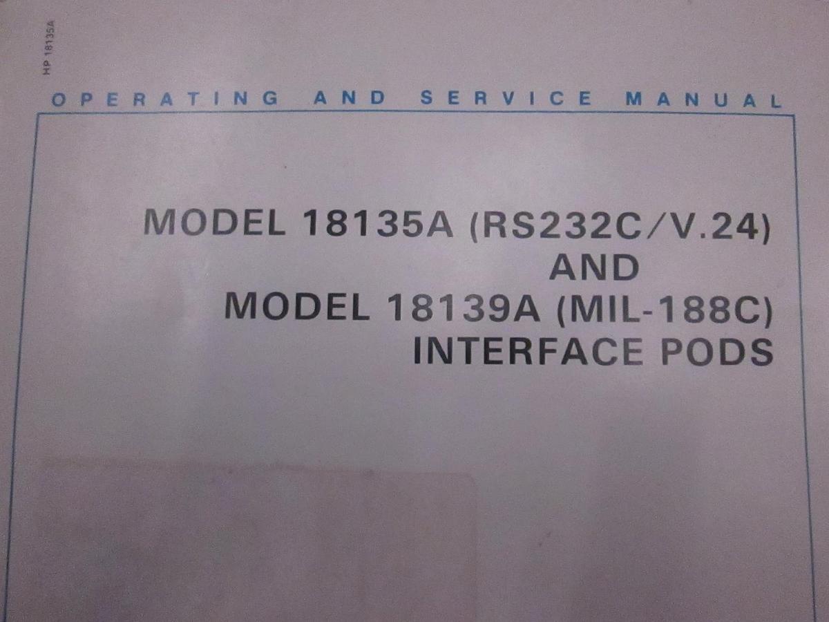 Used HP 18135A and 18139A Interface Pods Operator and Service Manual, Used