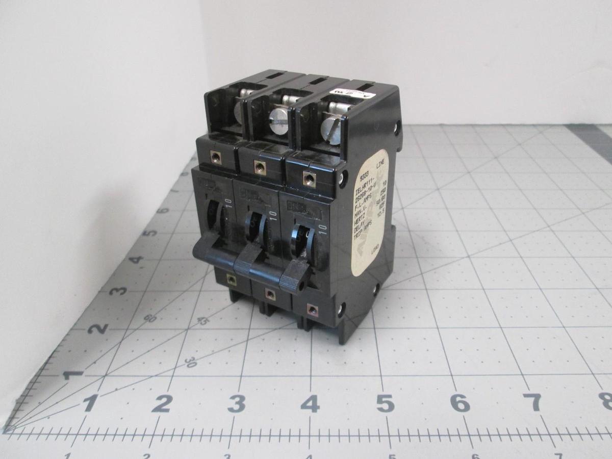 Used Airpax, IELHR111-26268-10-V, 10A, Circuit Breaker, 3 Pole, Used