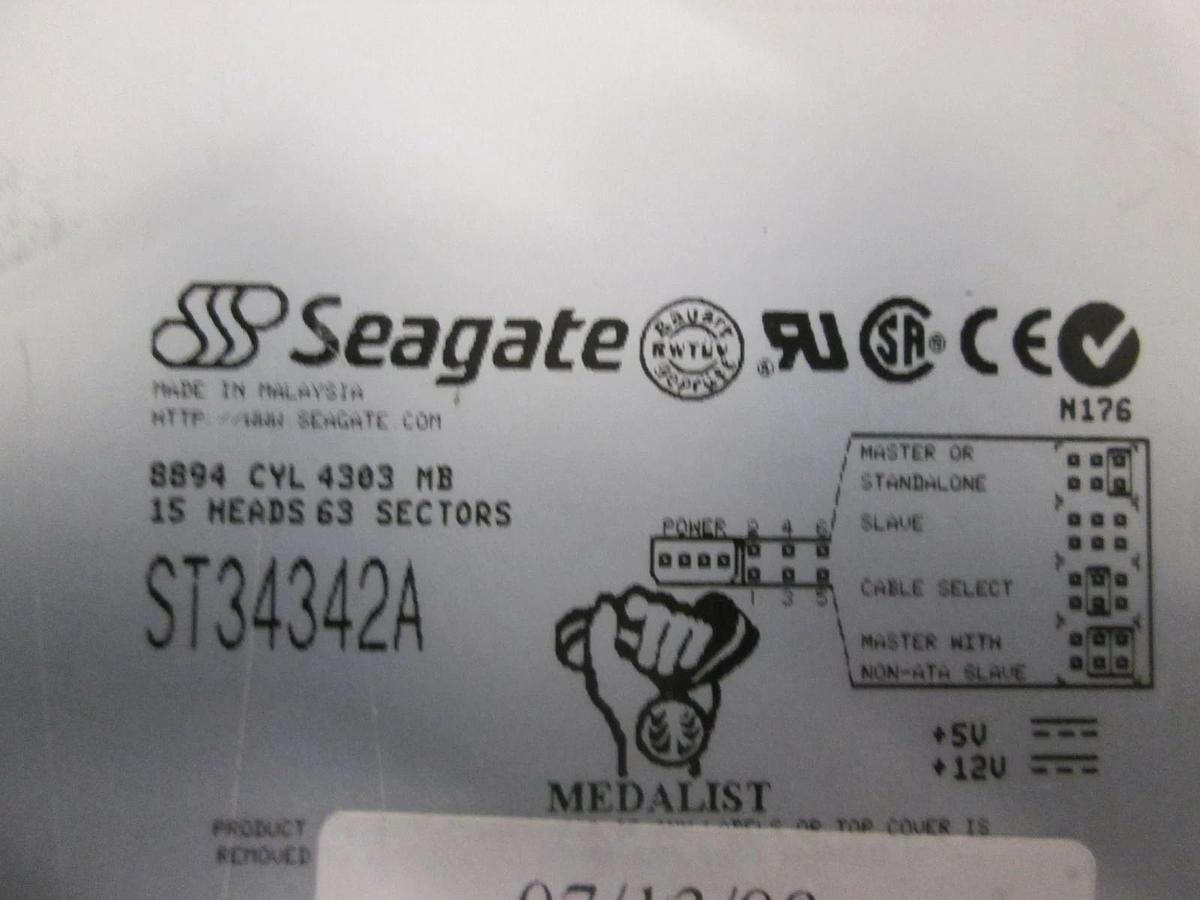 Used Seagate, Medalist Hard Drive, ST34342A, Used