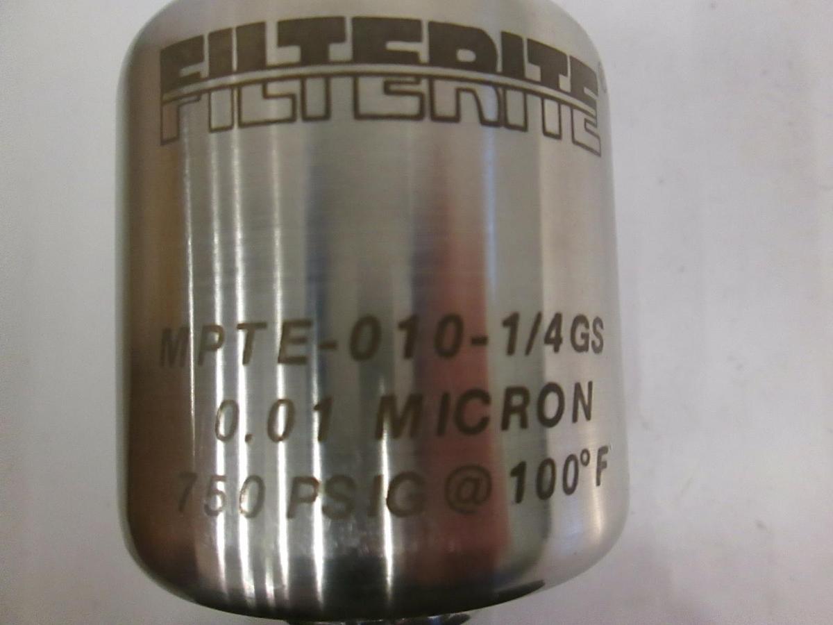 Used Filterite MPTE-010-1/4GS, 0.01 Micron, 750 PSIG, 100F, Used