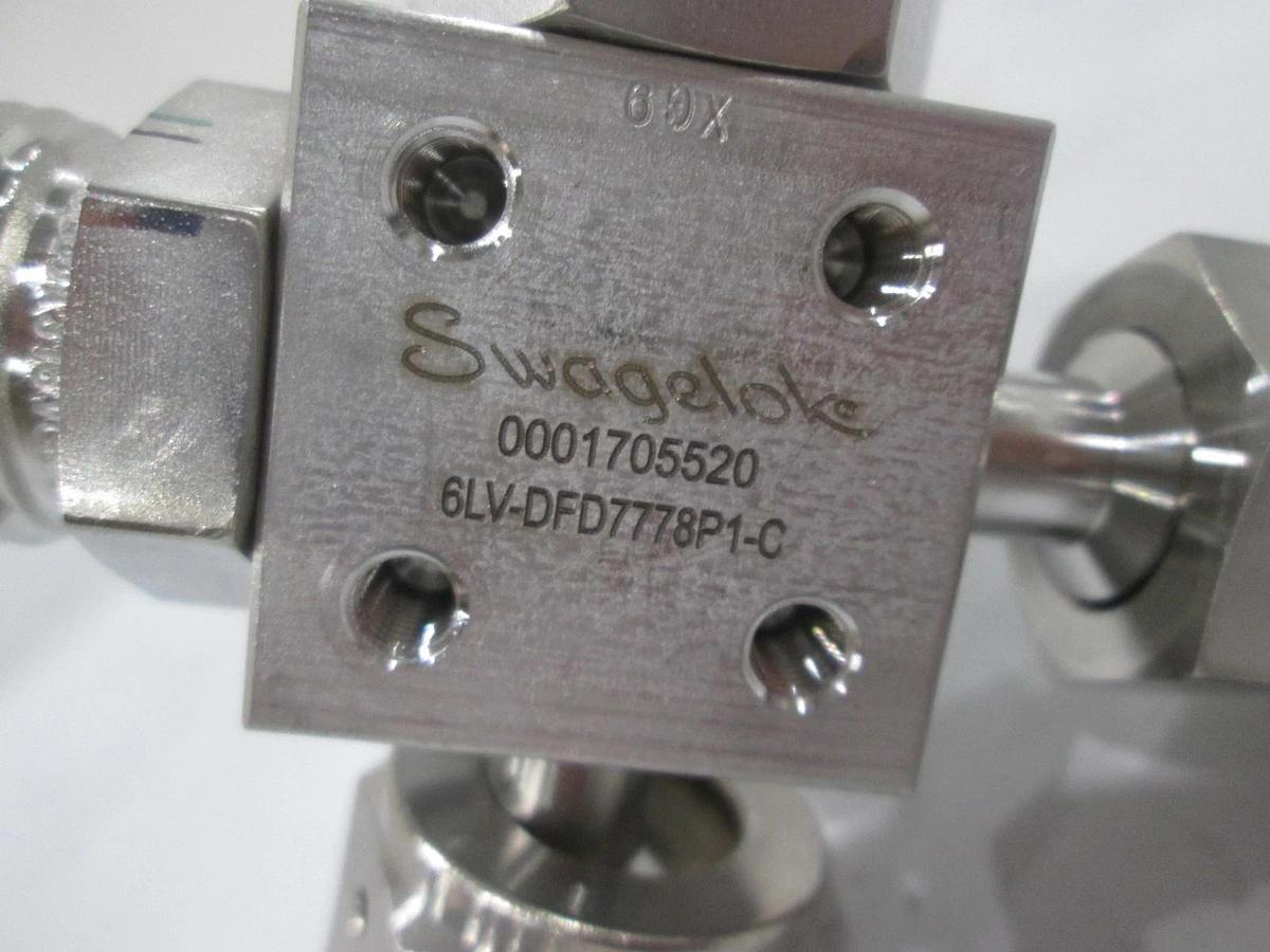 Used Swagelok, 6LV-DFD7778P1-C, 4 Way Manual Diaphragm Valve, Used