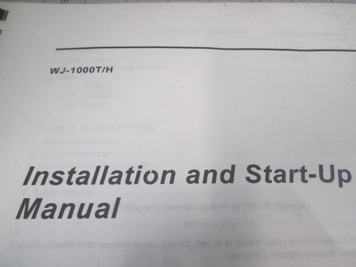 Used Watkins Johnson, Installation and Start-Up Manual, WJ-1000T/H, Used