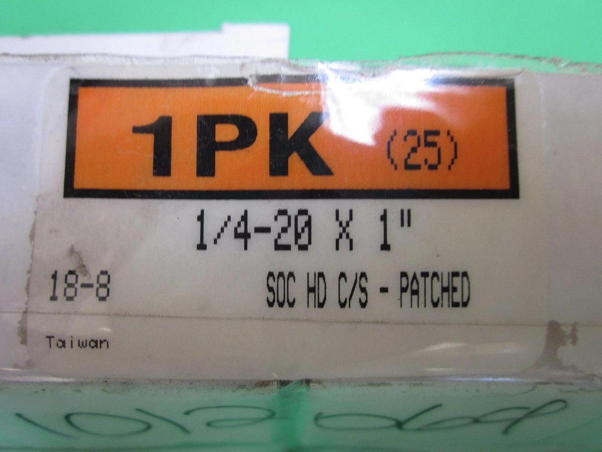 Lot of 93! Socket Head C/S Patched Screw, 18-8, 1/4-20x1"