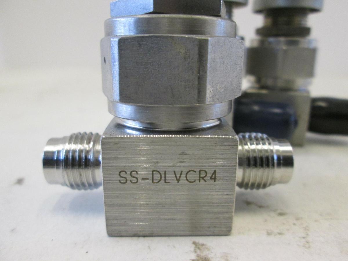 Used Nupro, SS-DLVCR4, Diaphragm Sealed Valve, 1/4 MVCR, Used, Lot of 3