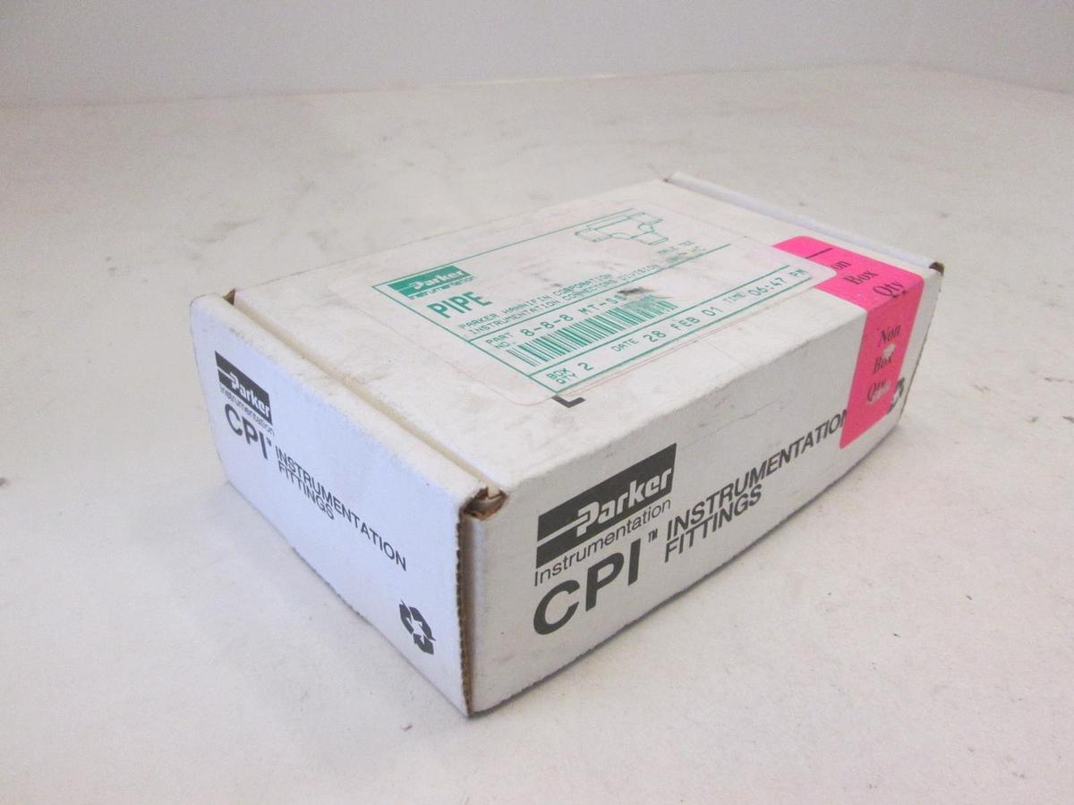 Parker, 8-8-8 MT-SS, Male Tee Pipe Fitting, Box of 2, New