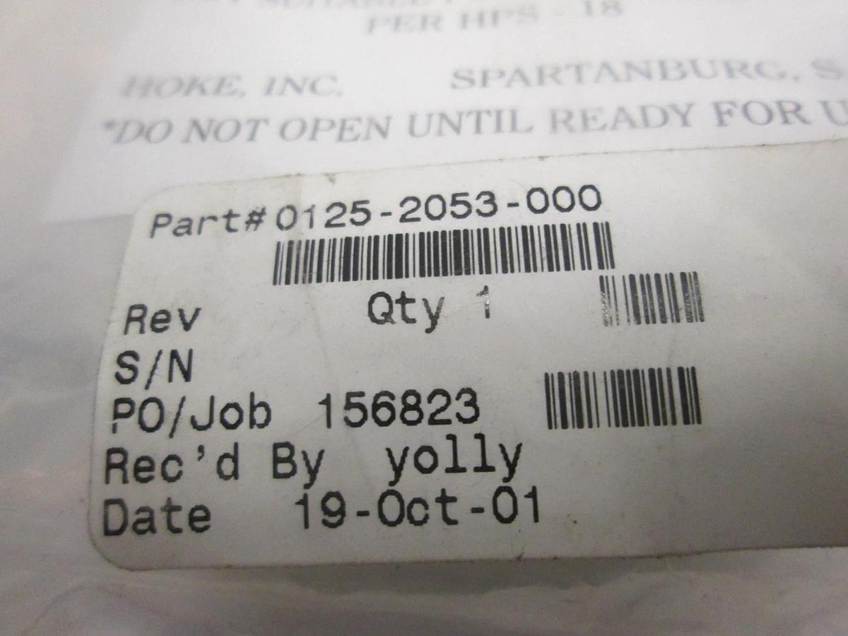 Hoke, 0125-2053-000, Valve New