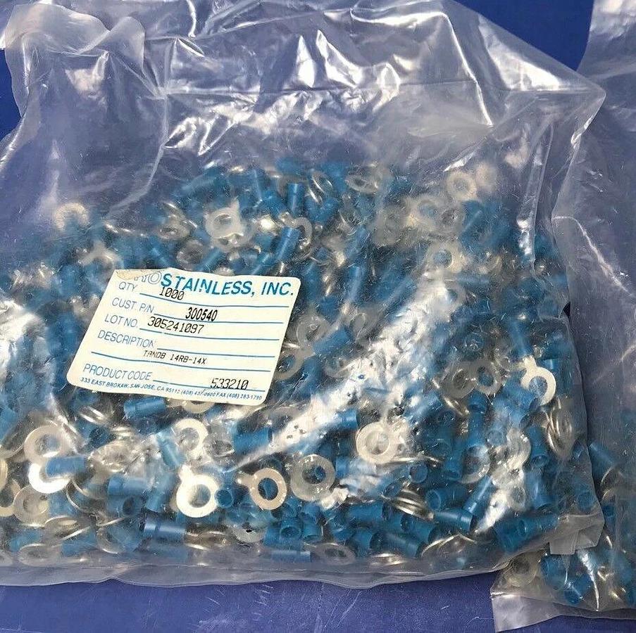 Used THOMAS & BETTS 14RB-14X Expanded Insulated Ring Terminal, Lot of 1000