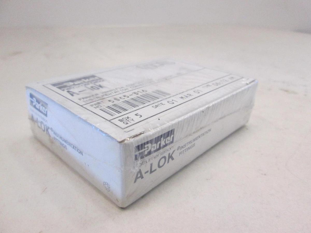 Parker, 5SC5-316, A-Lok Union, Box of 5, New, Original Packaging