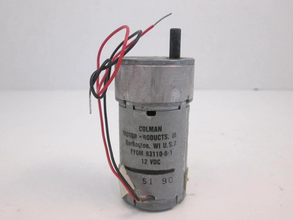 Used Colman Motor Products, FYQM 63110-6-1, 12 VDC Motor, Used
