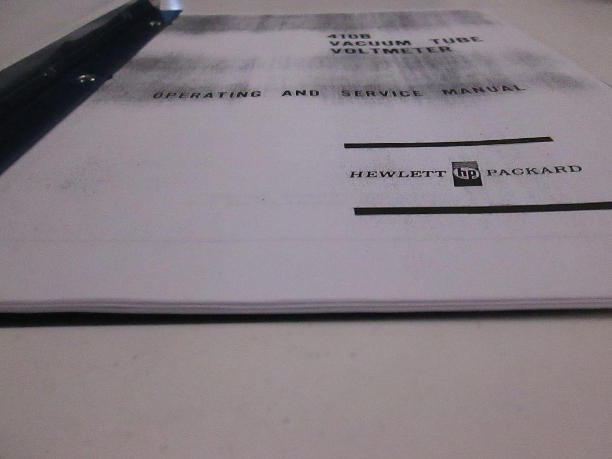 Used HP 410B Vacuum Tube Voltmeter Operating and Service Manual, Used