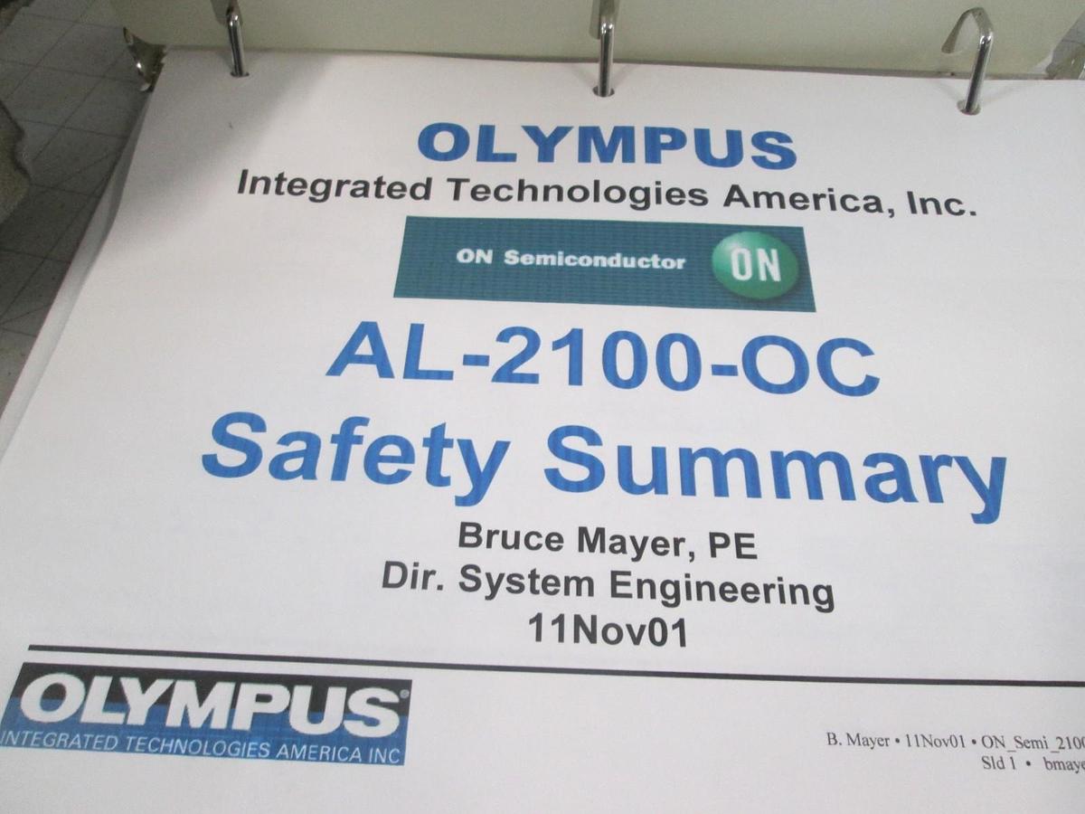Used Olympus, AL-2100-OC, Safety Summary, Used