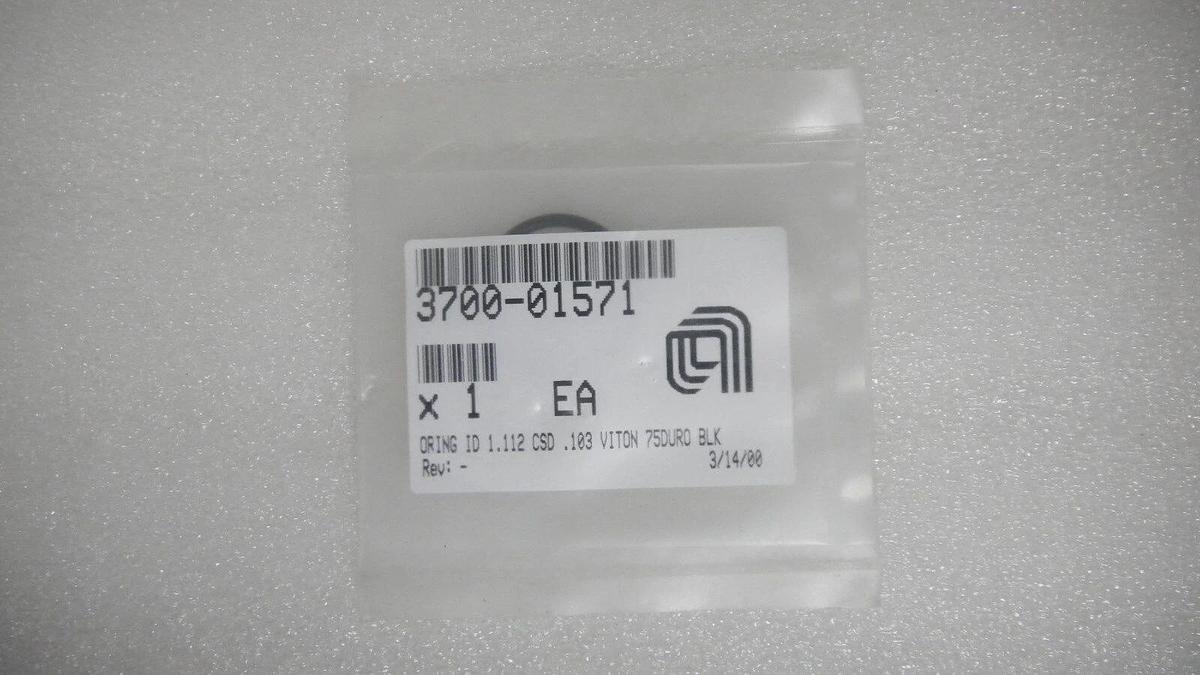 Used AMAT, Black O-Ring, 3700-01571, 1.112 CSD .103 Viton 75 Duro Blk, NIP