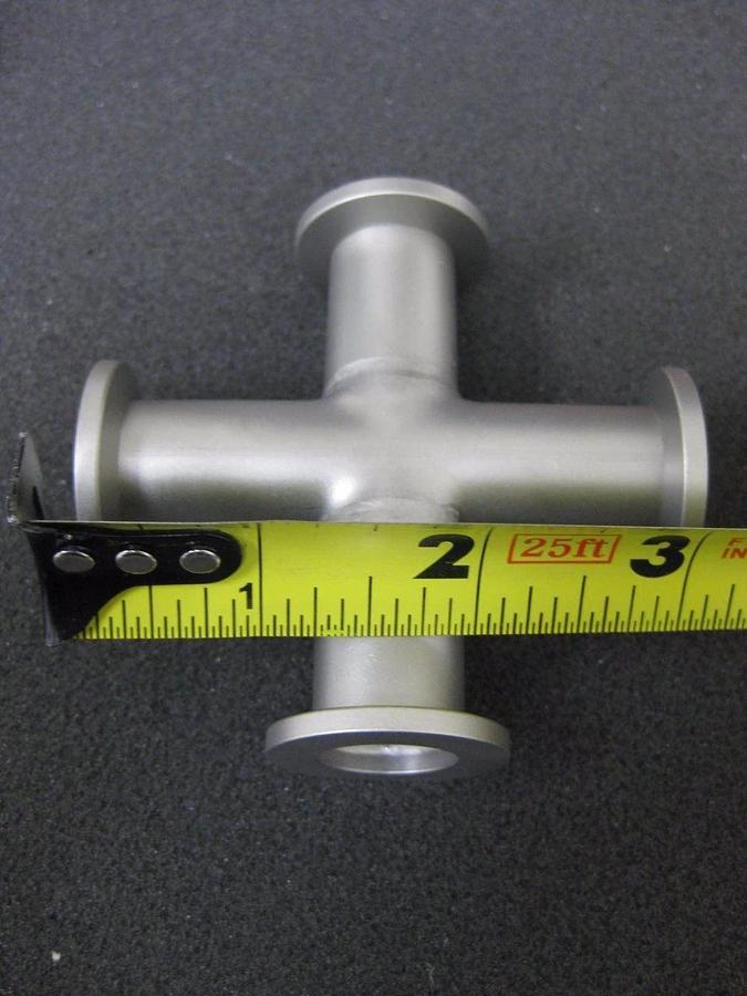 Stainless Steel Vacuum 4-Way Cross with NW16 Flanges, LOT of 3 NEW
