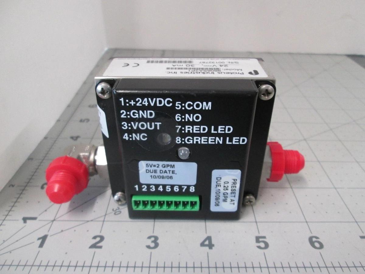 Proteus, Model 9806SA2P1, Fluid Flow Switch, 24V, 30mA, New