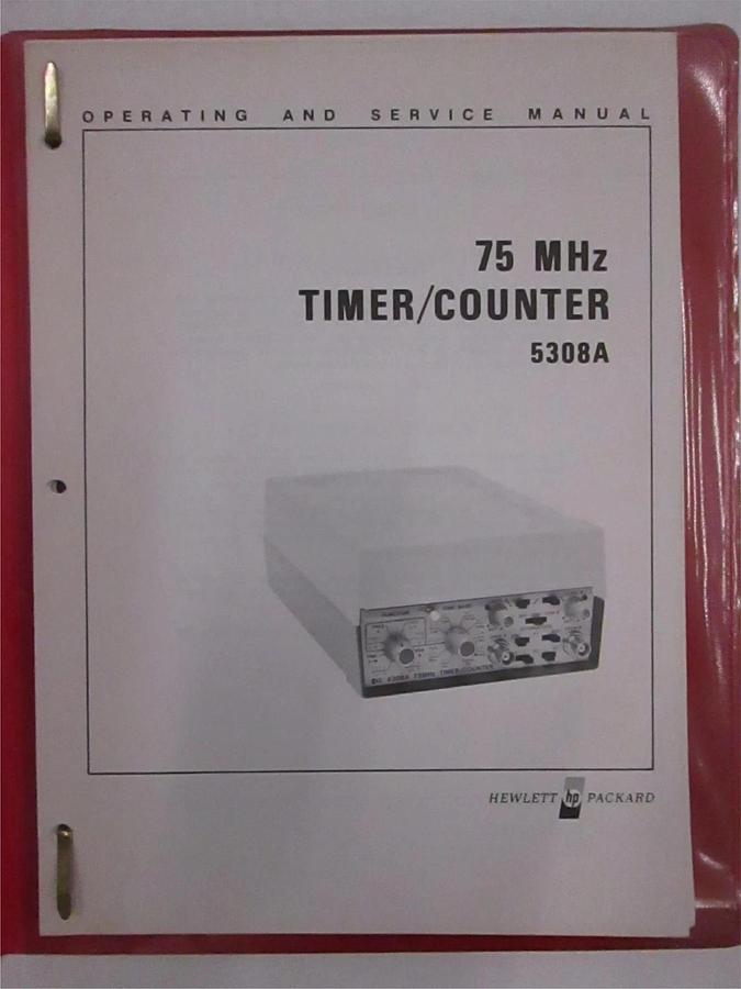 Used HP 75 MHz Timer/Counter 5308A Operating and Service Manual, Used