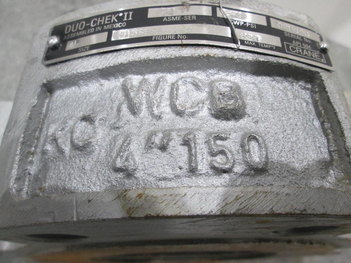 Used Crane, Duo-Chek 2, H15SPF2-169, 4", Check Valve, New