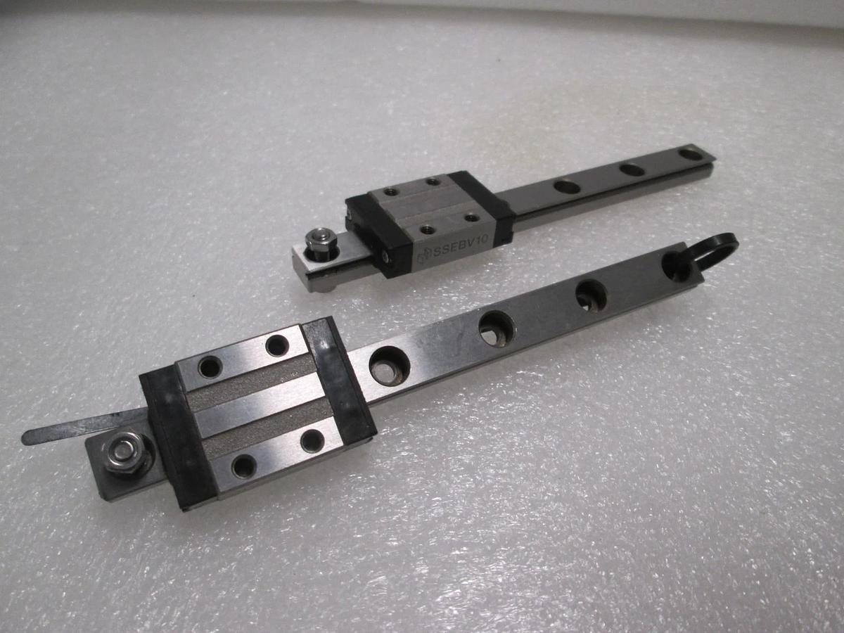 Used Misumi, SSEBV10, Bearing Guide Block w/ Slide Rail, Used, Lot of 2
