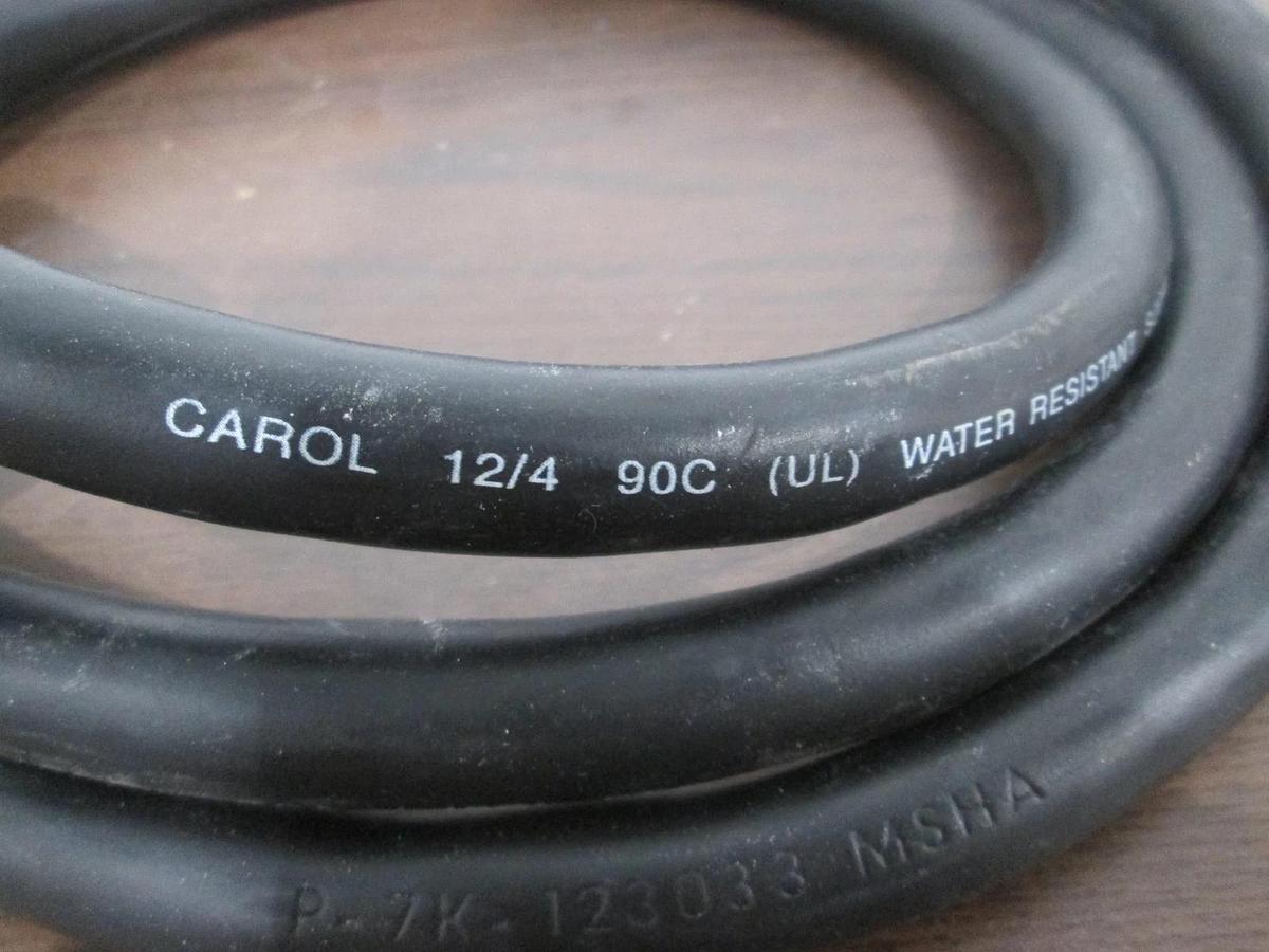 Used Carol Jacketed Cable, 12/4 90C (UL) w/L1620C Connector, Used