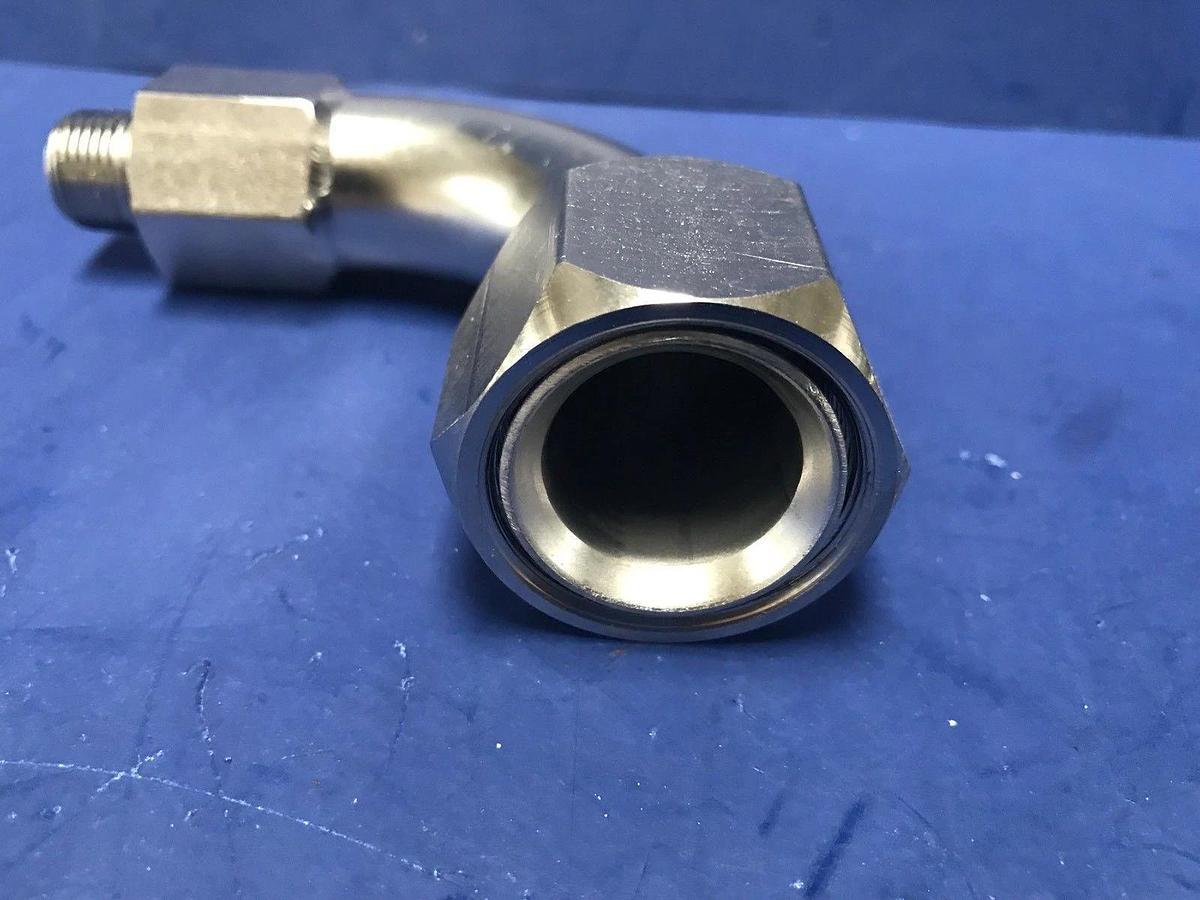 Used Swagelok 1" Elbow Tube Assy, flair fitting x 1/2 straight fitting Adapter