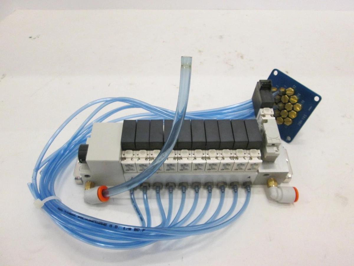 Used SMC, VV3Q11-ULB970193-10 Valve Manifold Assy w/ ((10) VQ110Y-SF-X94, Used