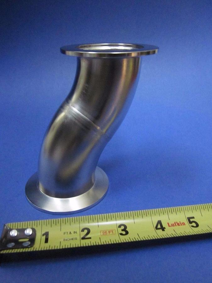 Stainless Steel S-Curve Vacuum Adapter Pipe, NW50, 4.5", Lot of 2
